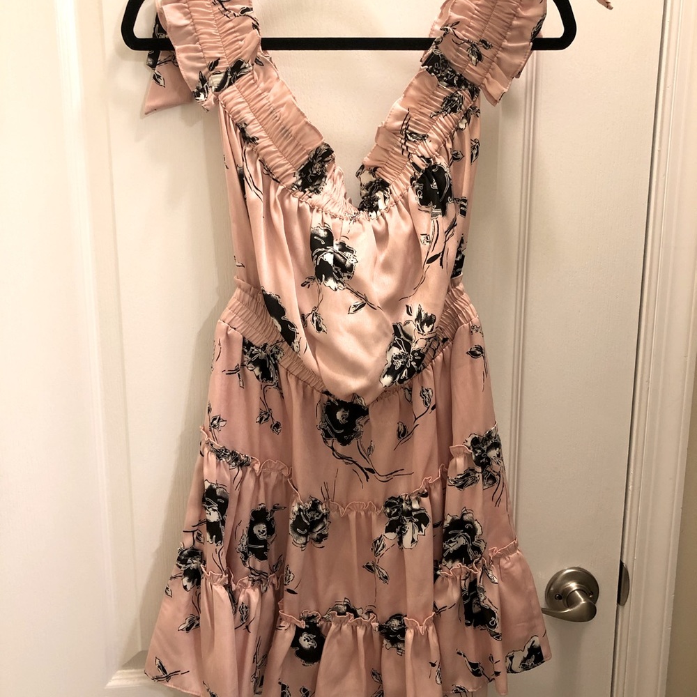 Misa Los Angeles Laiyin Mini Dress Pink Black Sz S